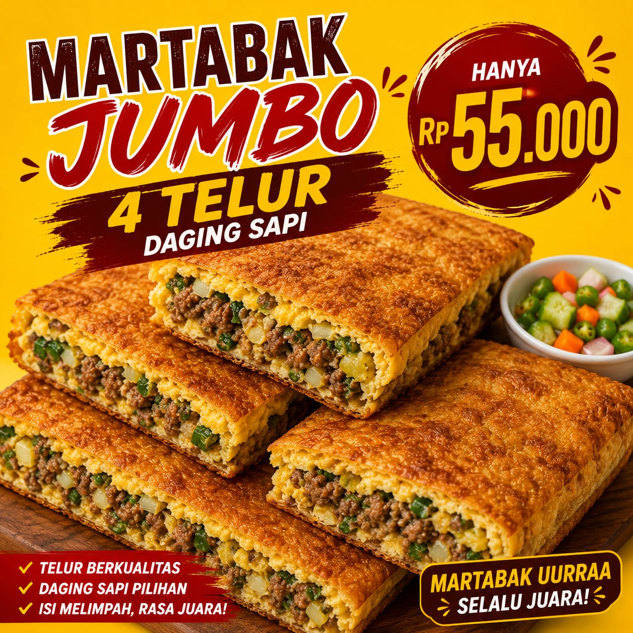 Martabak 4 Telur Bebek Daging Sapi